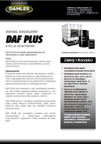 DAF PLUS dodatek przeciw pieniący