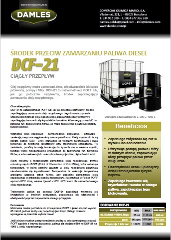 DCF 21 punkt zablokowania zimnego filtra
