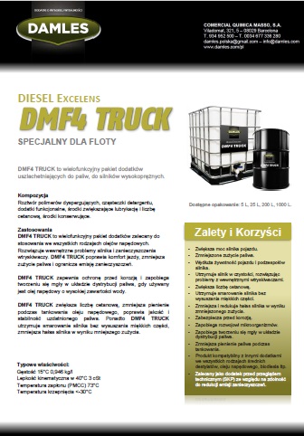 DMF4 TRUCK dodatek premium, oszczedność paliwa, zwiekszona moc, (DW10)