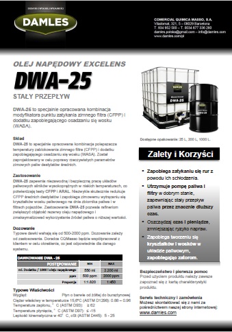 DWA-25 WAFI ulepszacz przepływu zapobiegający osiadaniu sie wosku